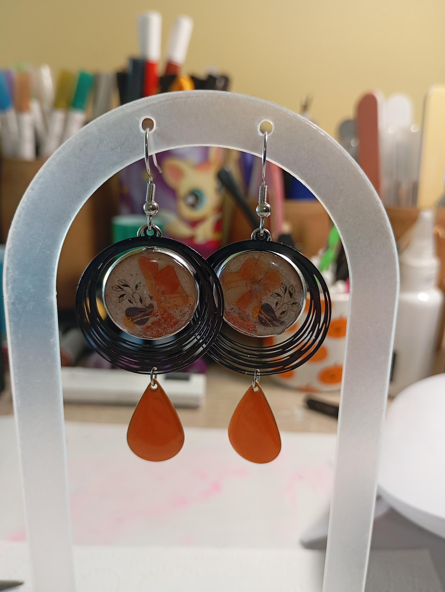 Boucles d'oreilles florales artisanales