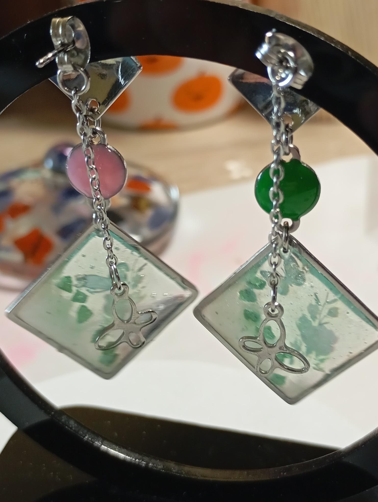 Boucles d’oreilles artisanales en résine