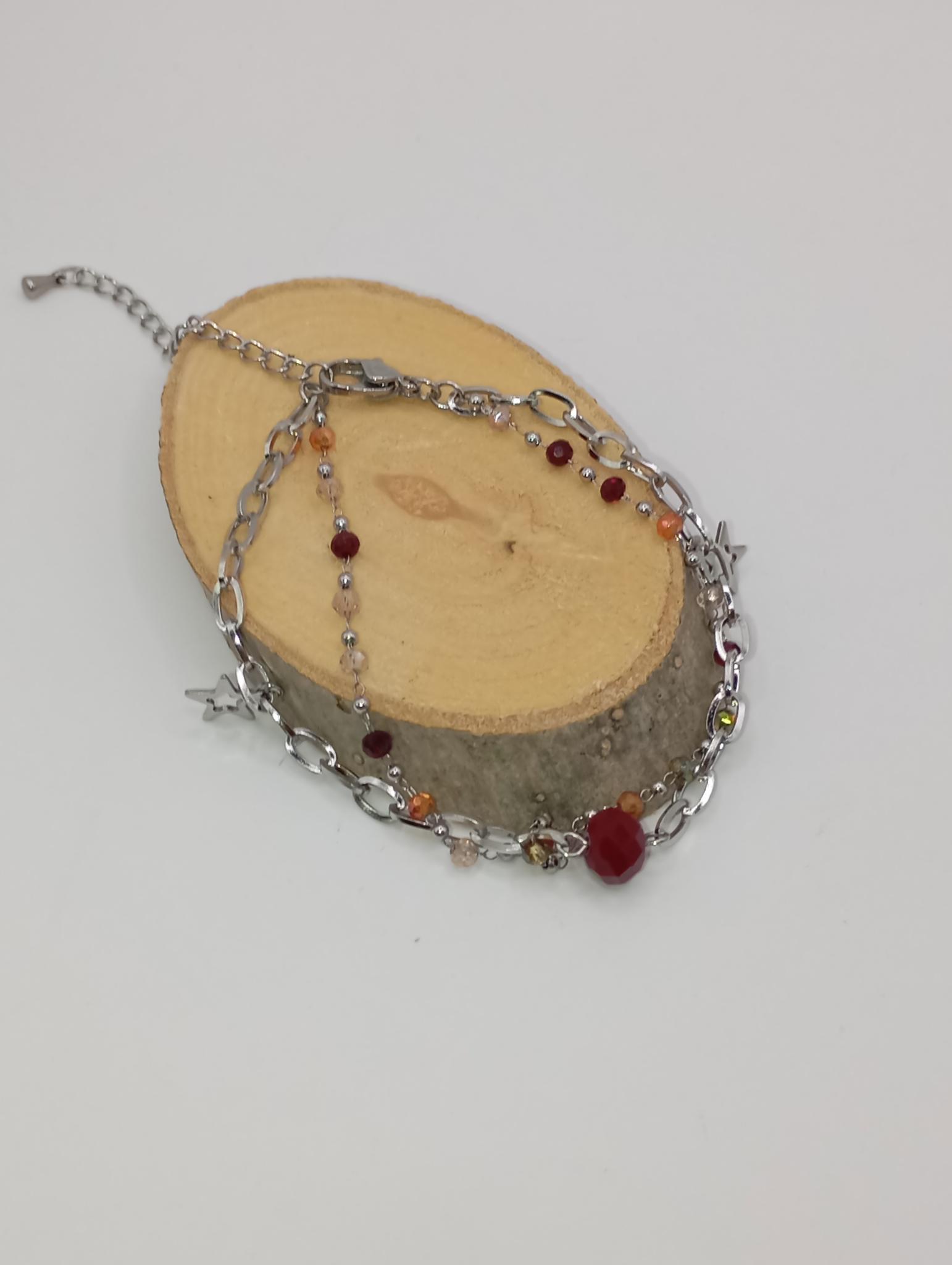 Bracelet élégant en perles rouges