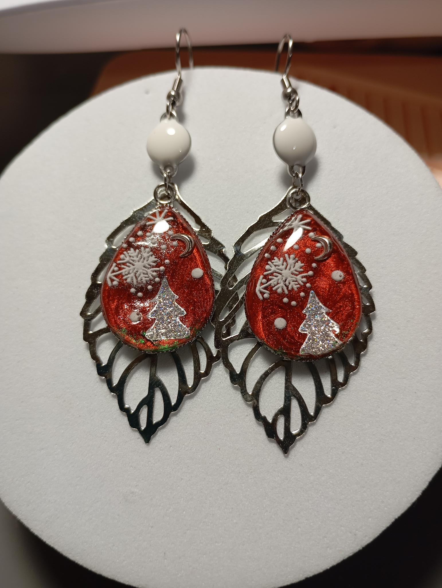 Boucles d’oreilles de Noël artisanales