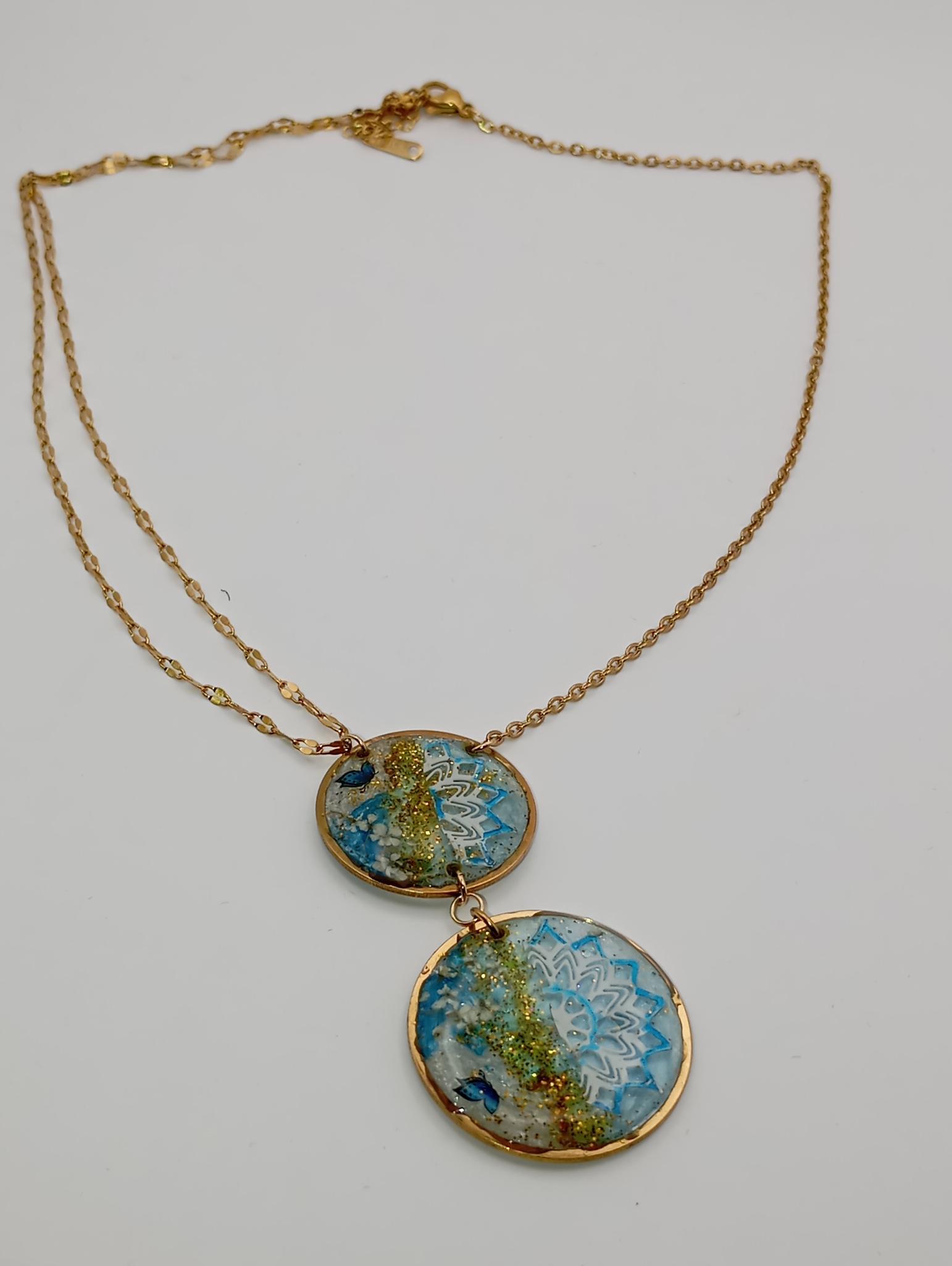 Collier pendentif double cercle