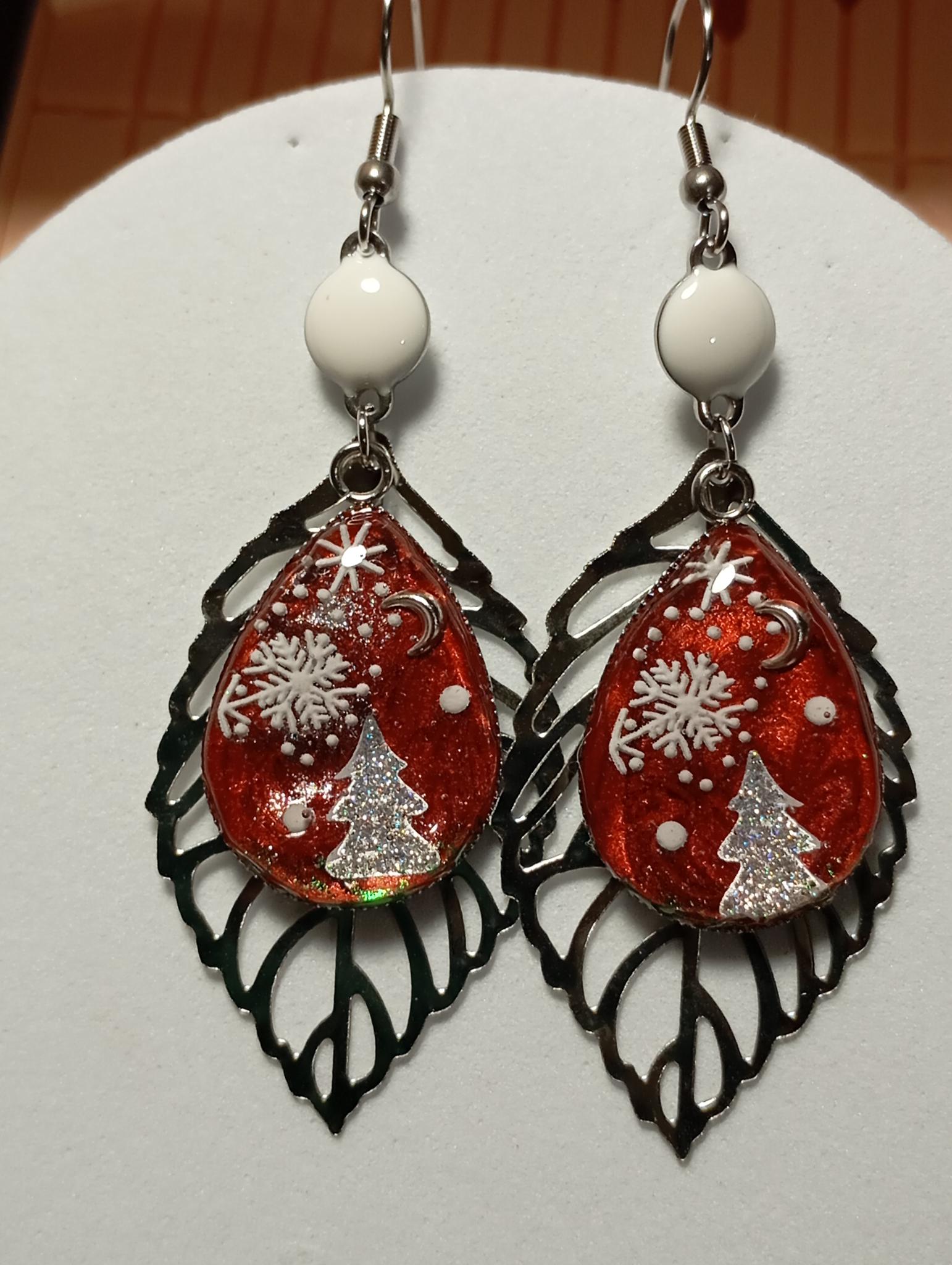 Boucles d’oreilles de Noël artisanales