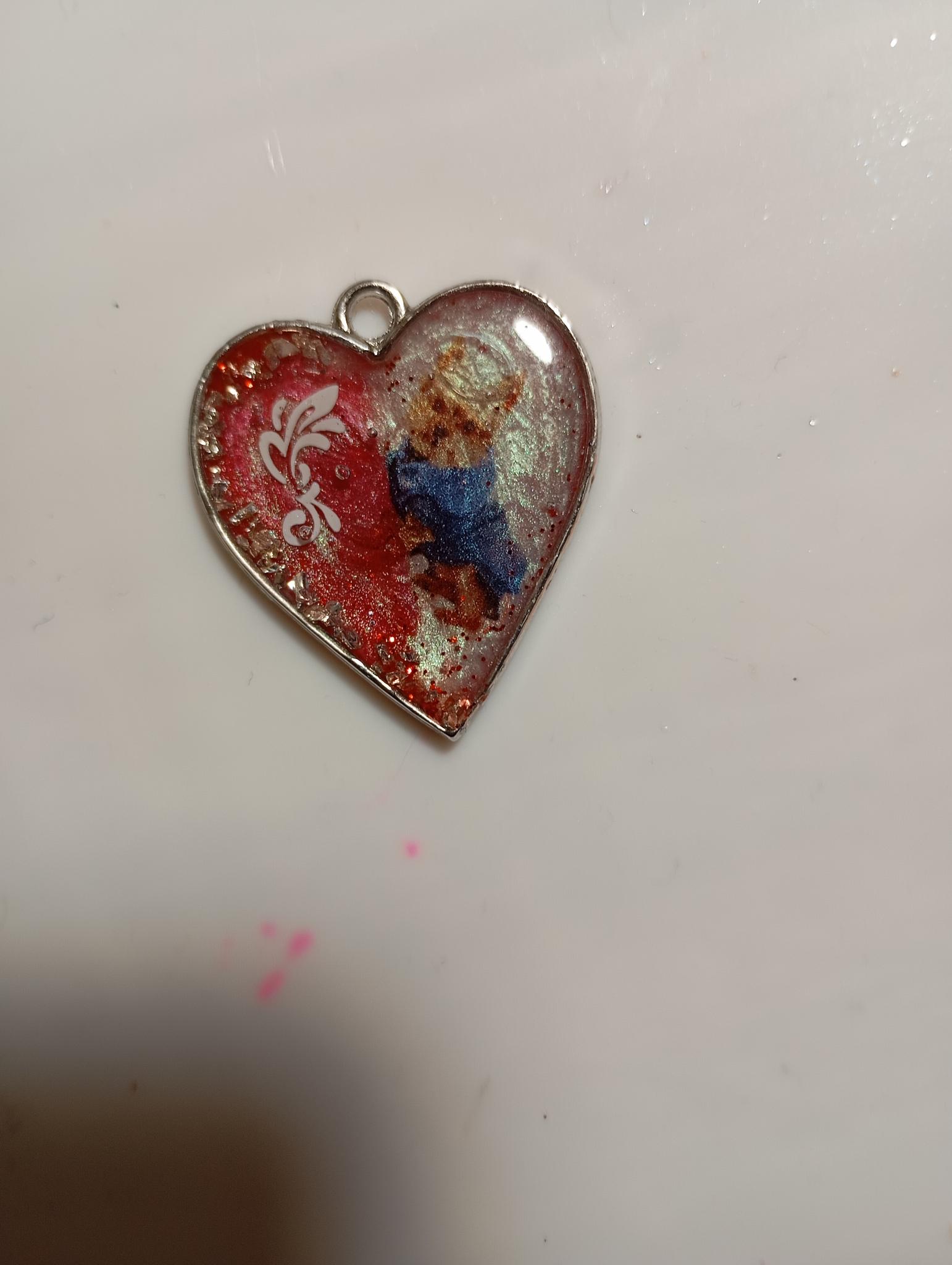 Collier Pendentif cœur artisanal Avec Nougat pour Lauryna