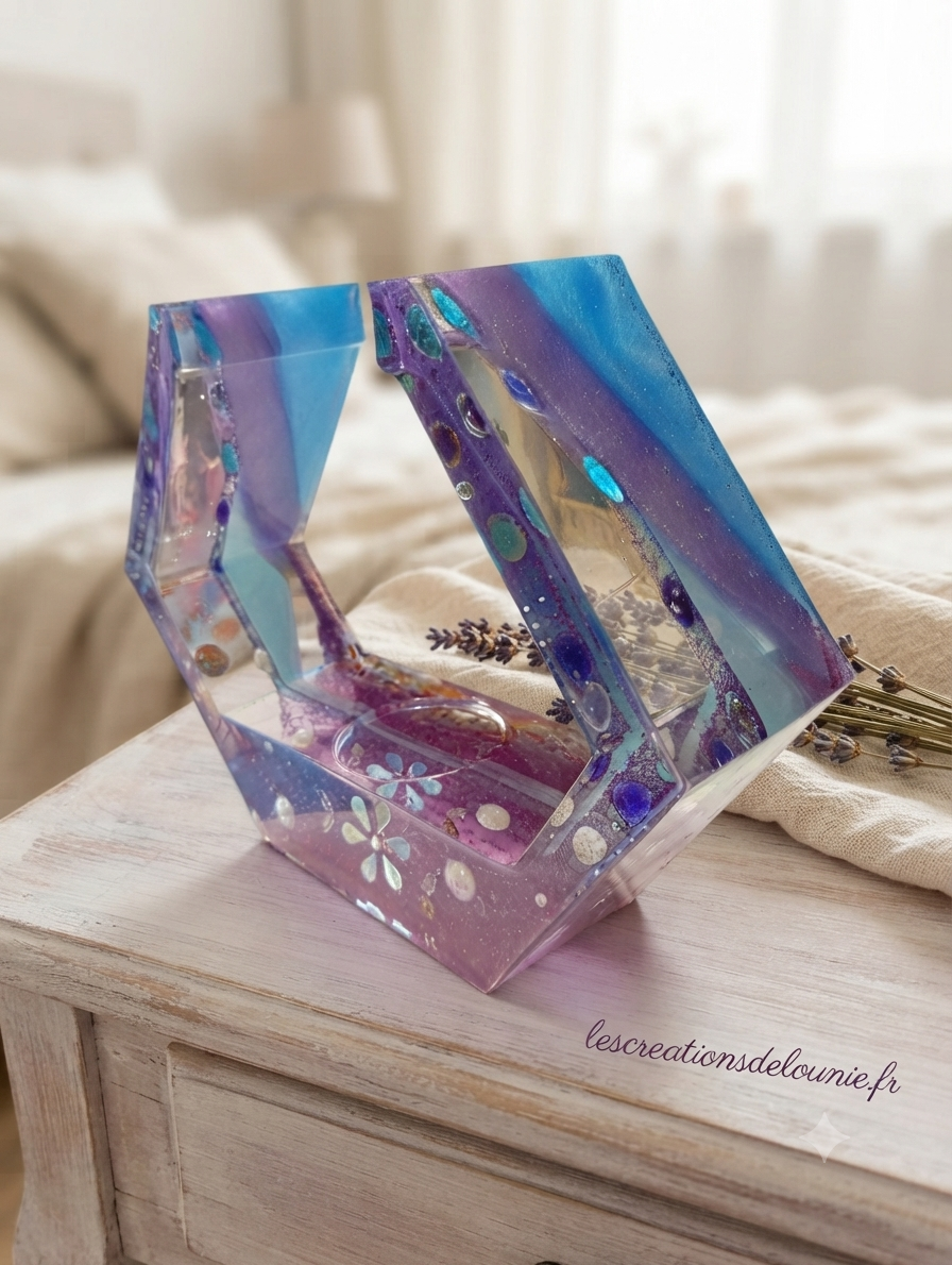 Brûleur de fondant ou d'huile essentiel hexagonal en résine
