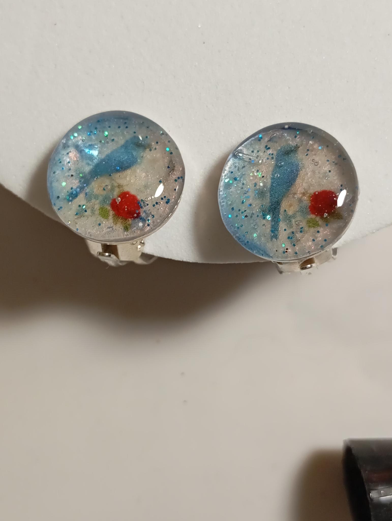 Boucles d'oreilles en résine époxy pour Laurina