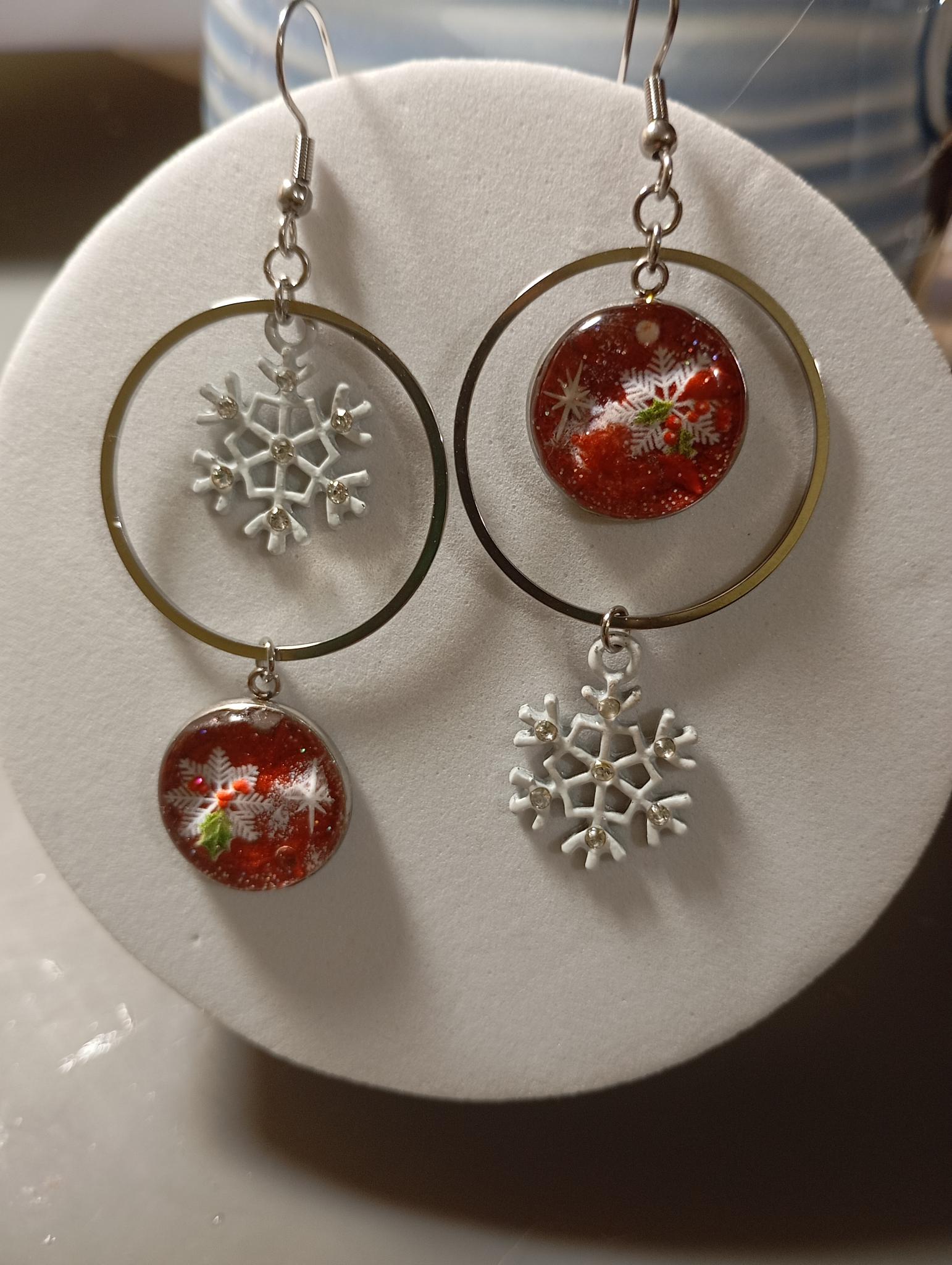 Boucles d’oreilles flocon de neige