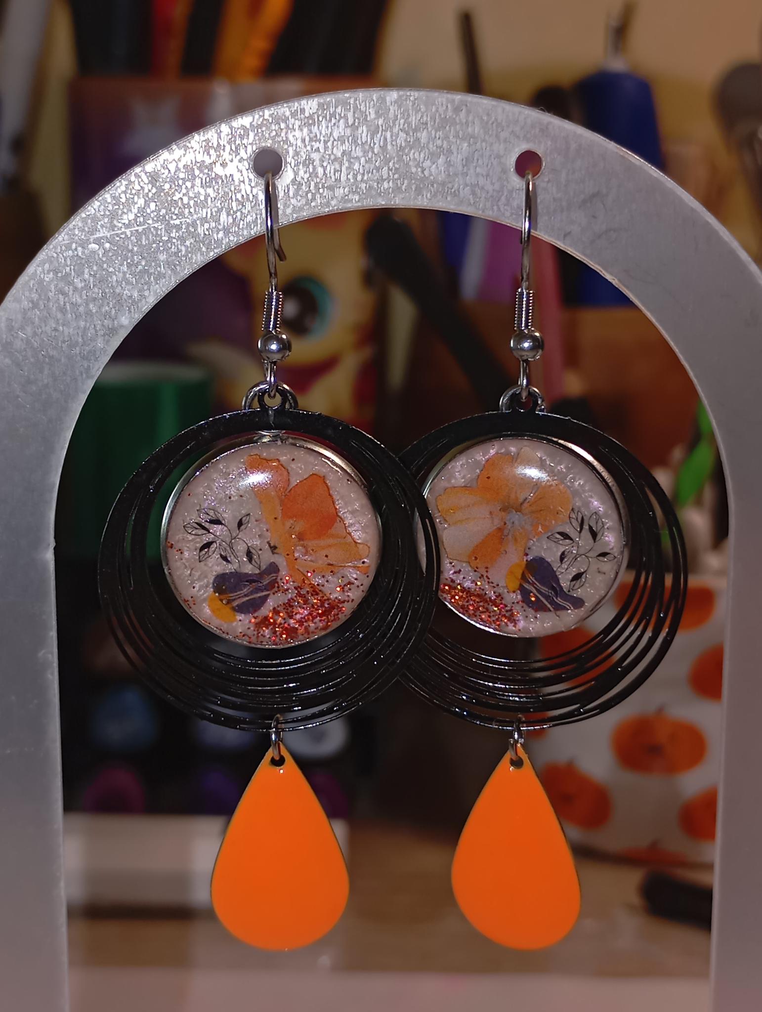 Boucles d'oreilles florales artisanales