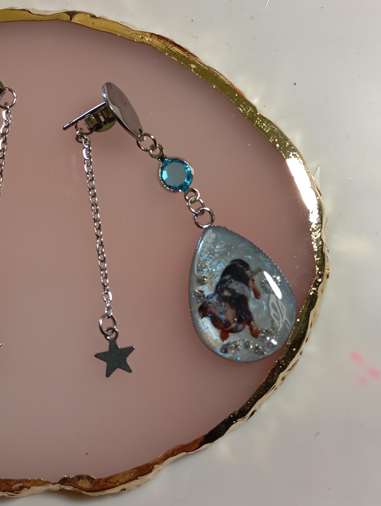 Boucles d’oreilles artisanales pour Mme  Carole Sardou 