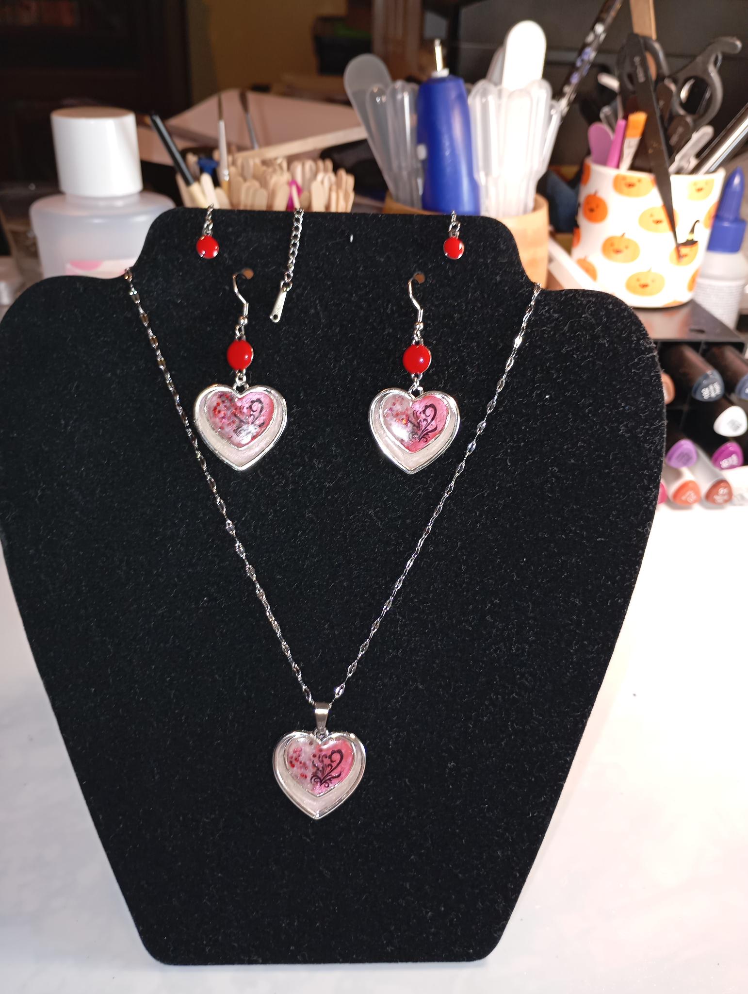 Parure cœur artisanal