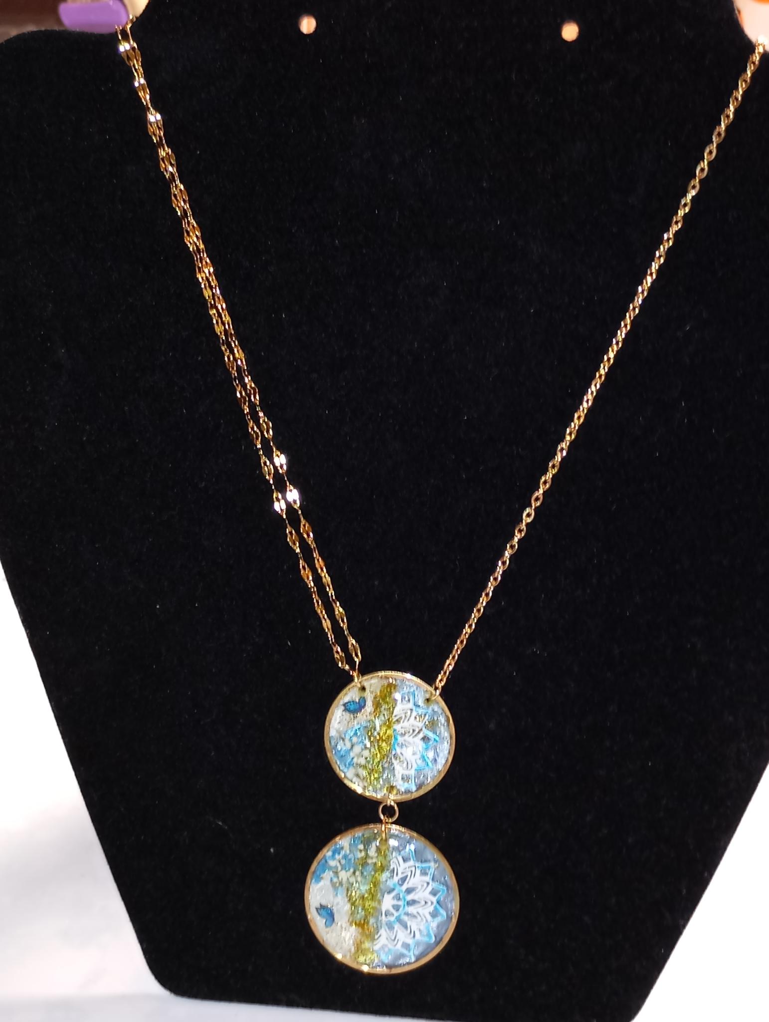 Collier pendentif double cercle