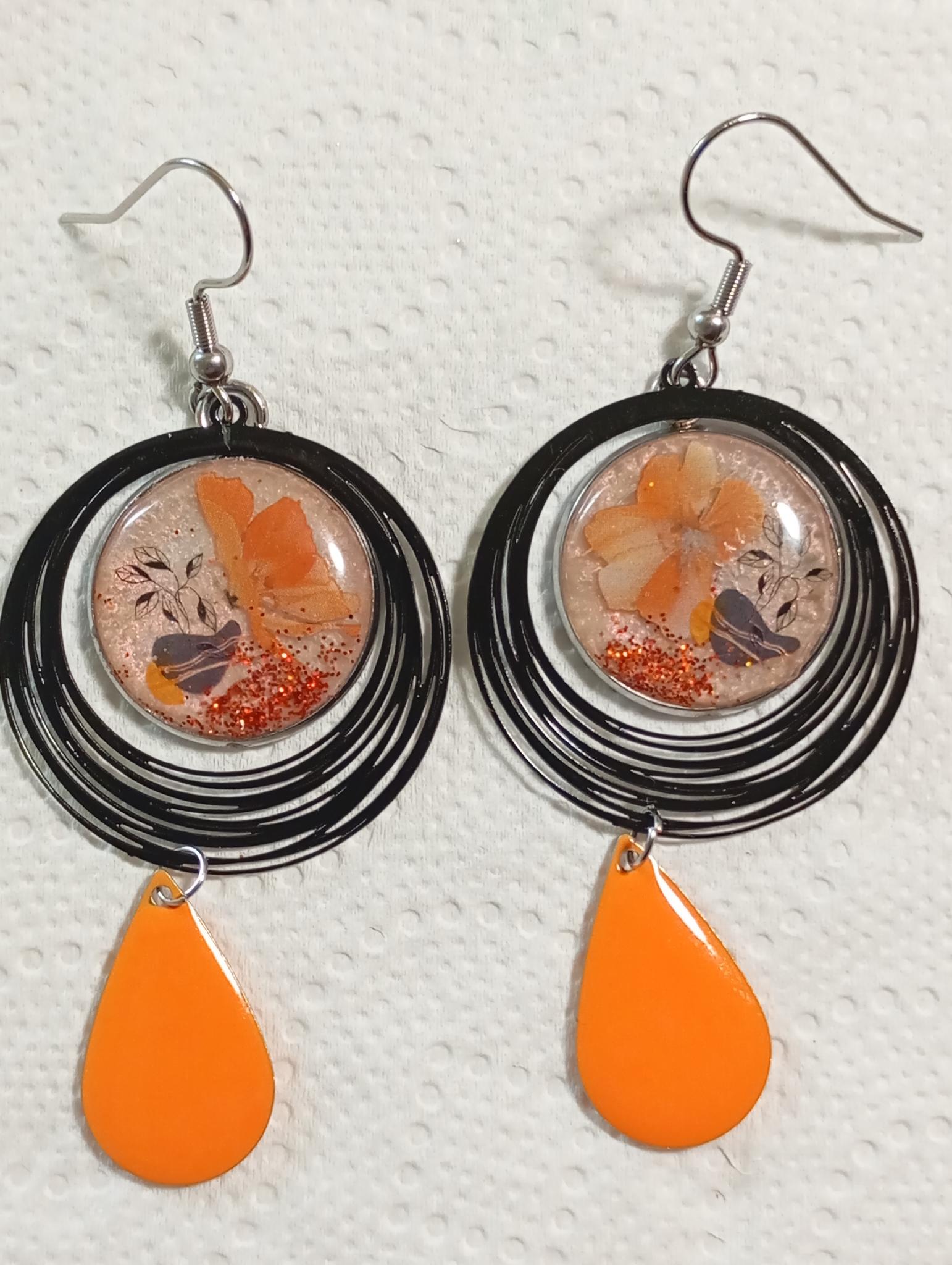 Boucles d'oreilles florales artisanales