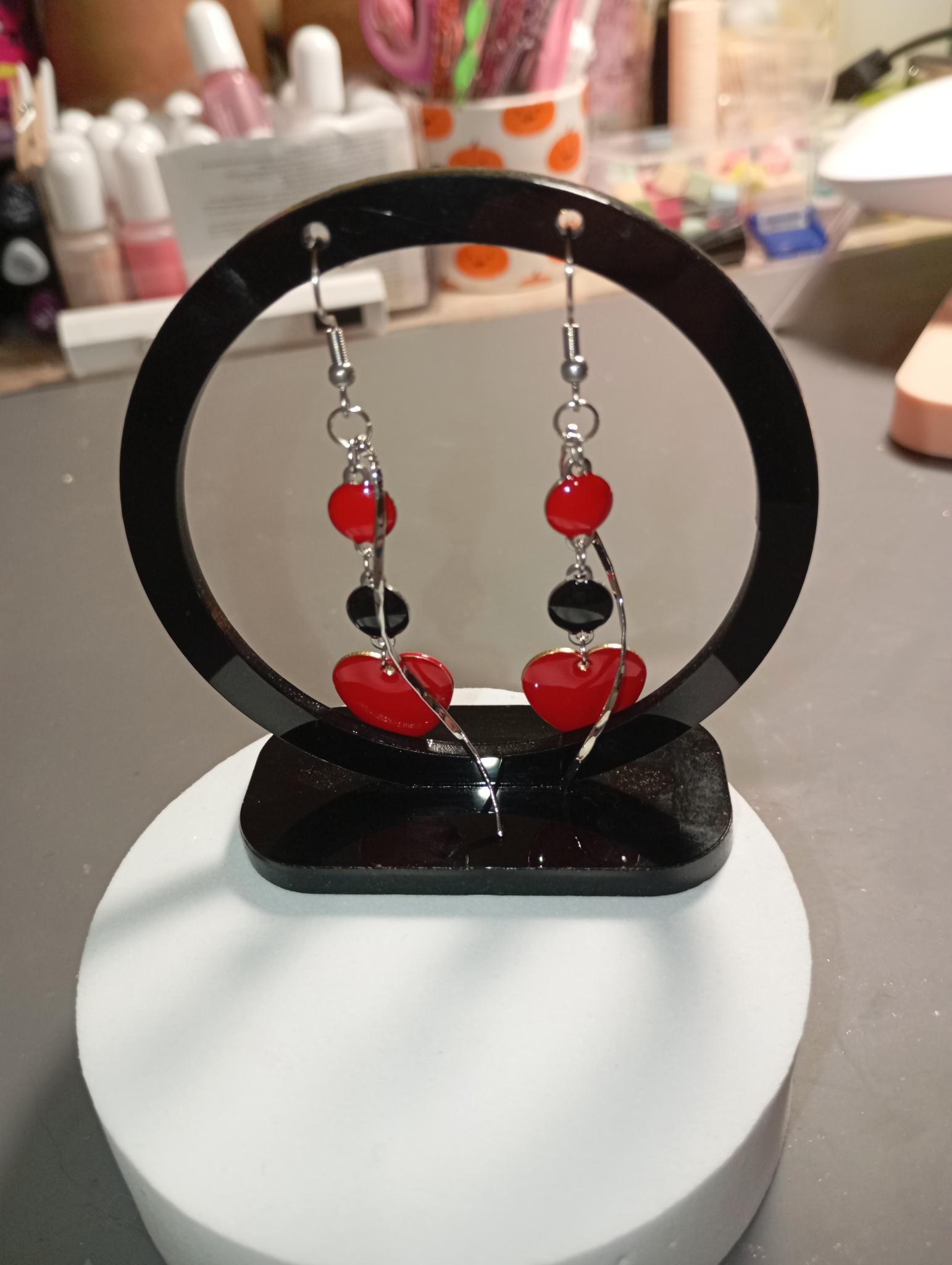 Boucles d’oreilles cœur rouge