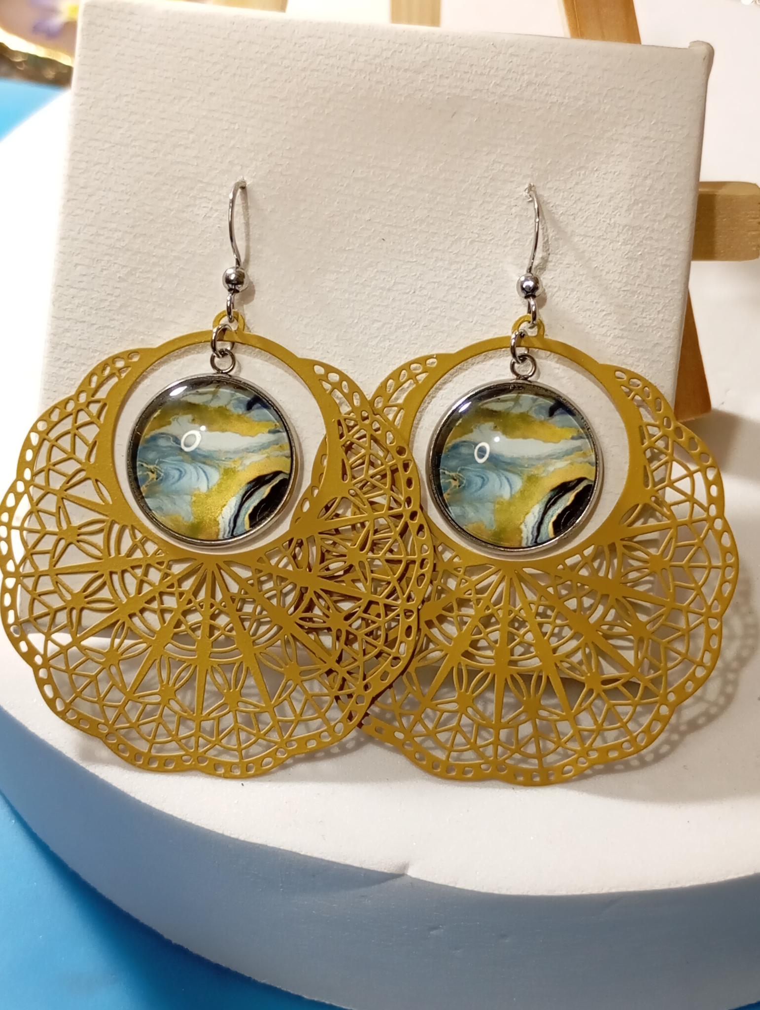 Boucles d'oreilles couleur terre