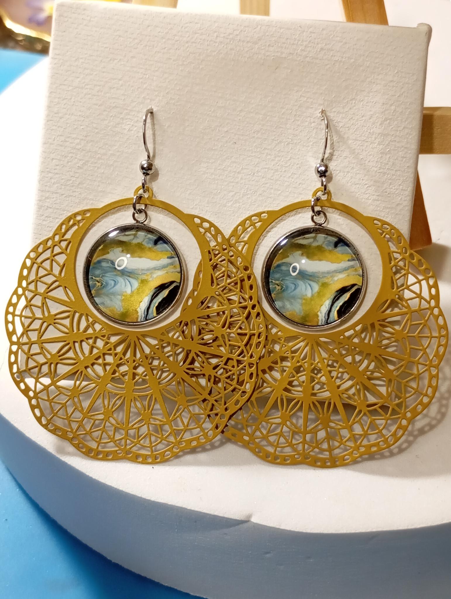 Boucles d'oreilles couleur terre