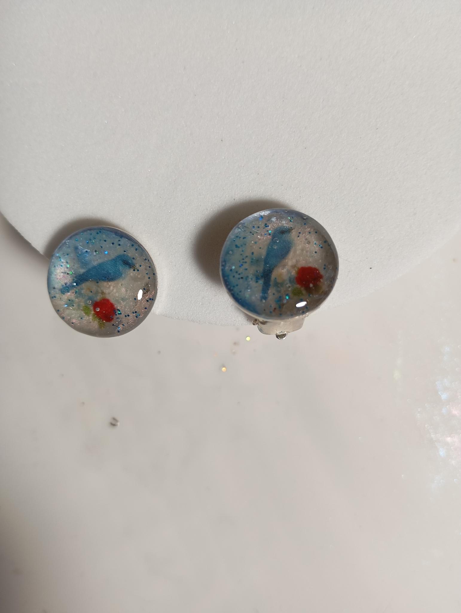 Boucles d'oreilles en résine époxy pour Laurina