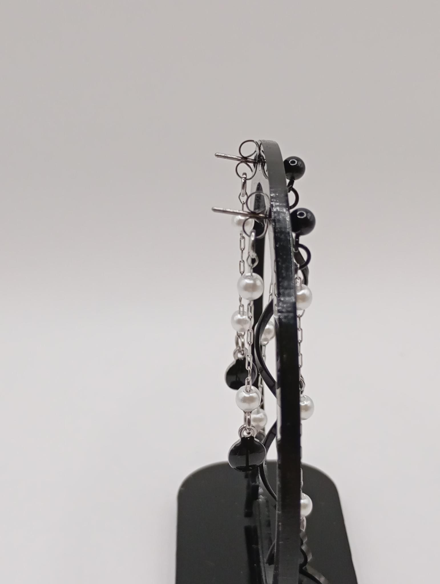 Boucles d'oreilles pendantes argentées