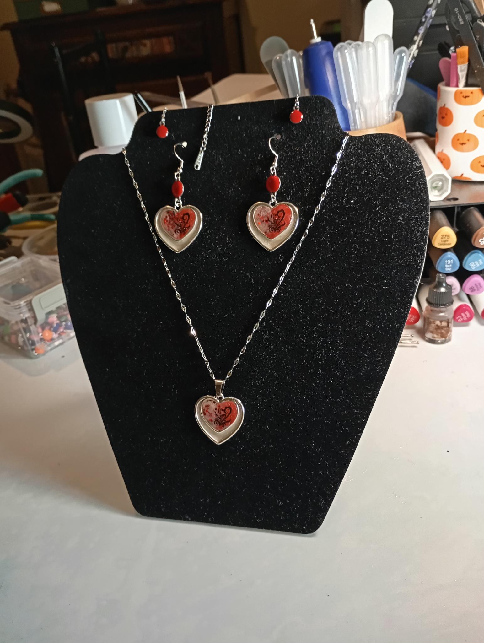 Parure cœur artisanal