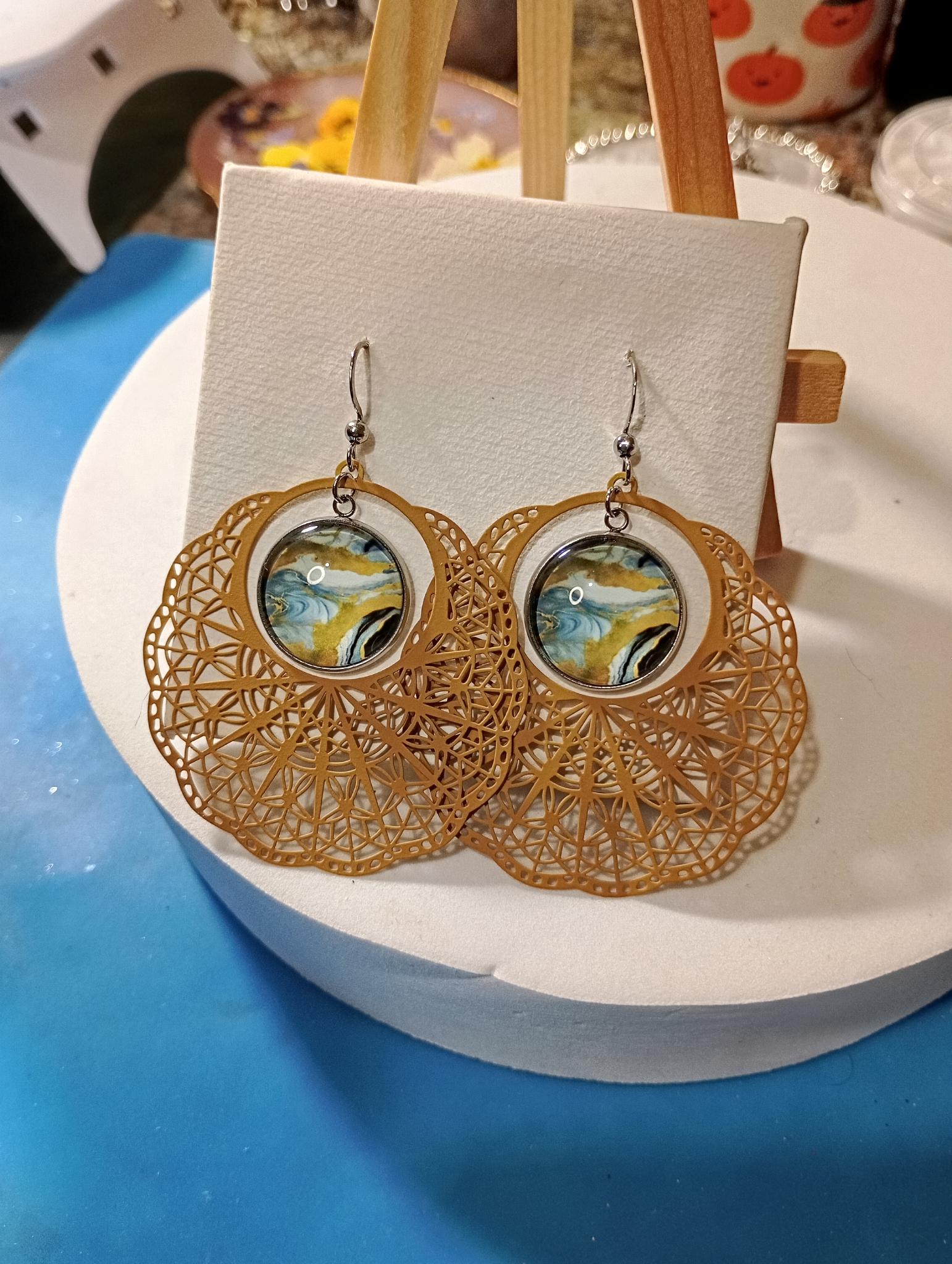 Boucles d'oreilles couleur terre