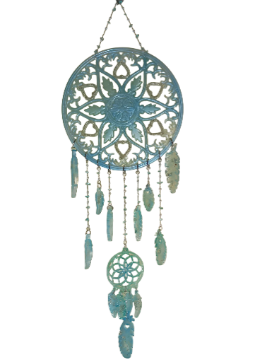 Attrape-rêves turquoise en résine 