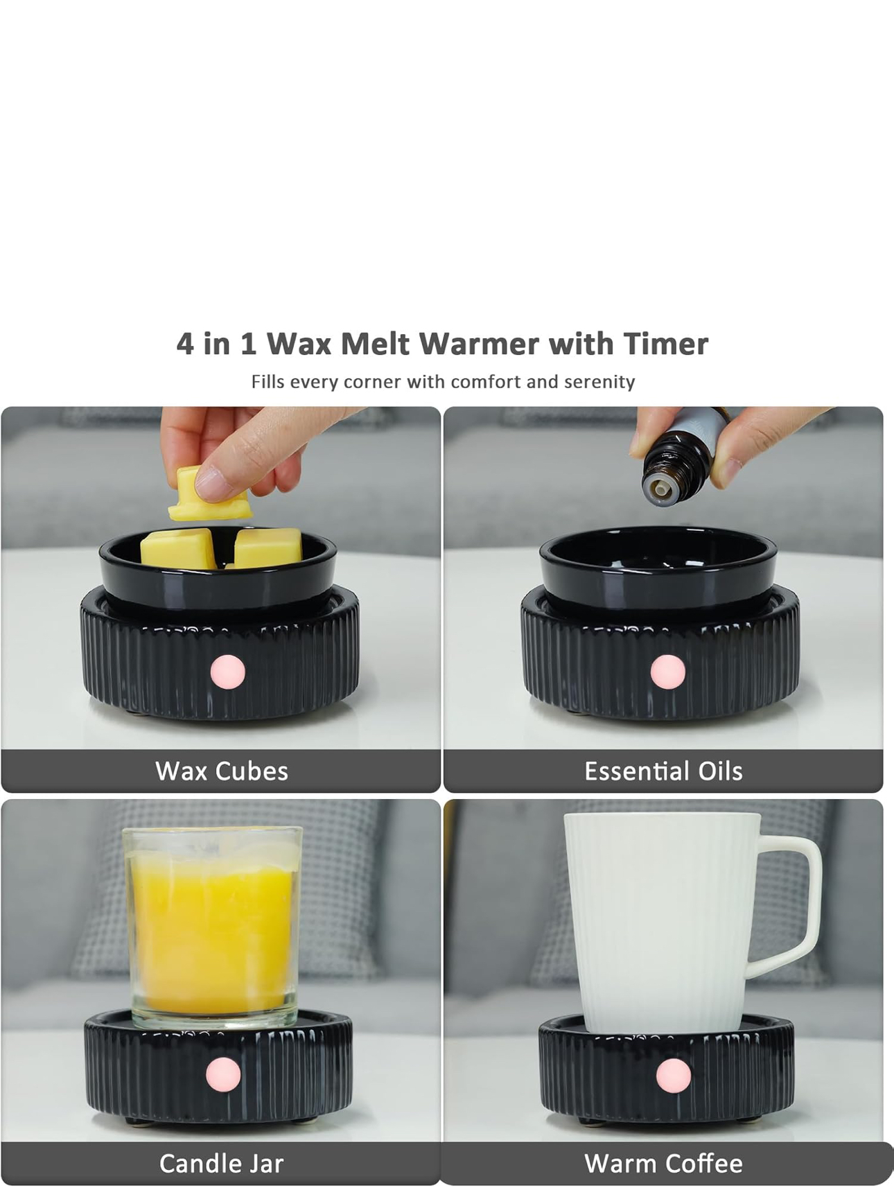 Black Electric Oil/Wax Burner with Timer