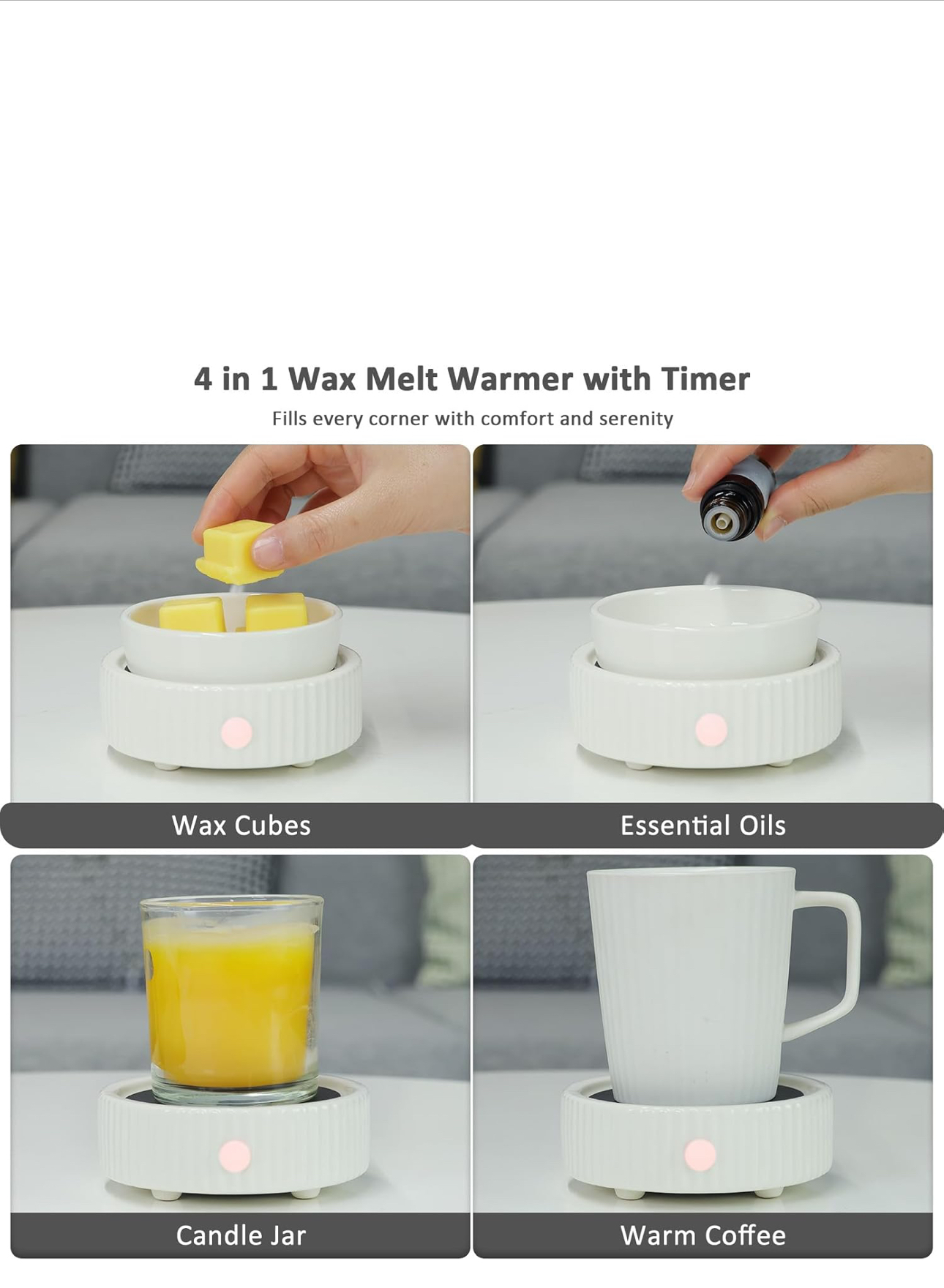 White Electric Oil/Wax Burner with Timer