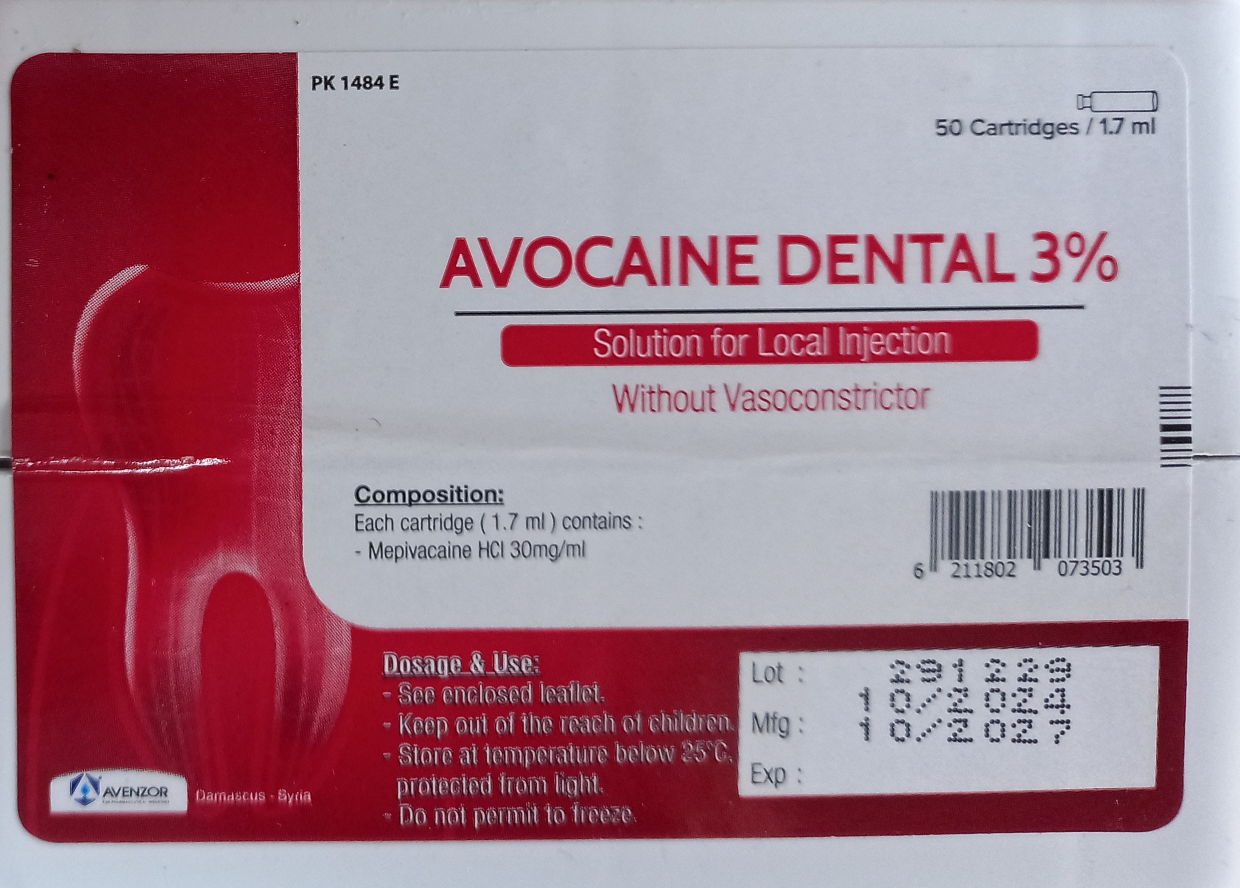 Avocaine Dental 3%