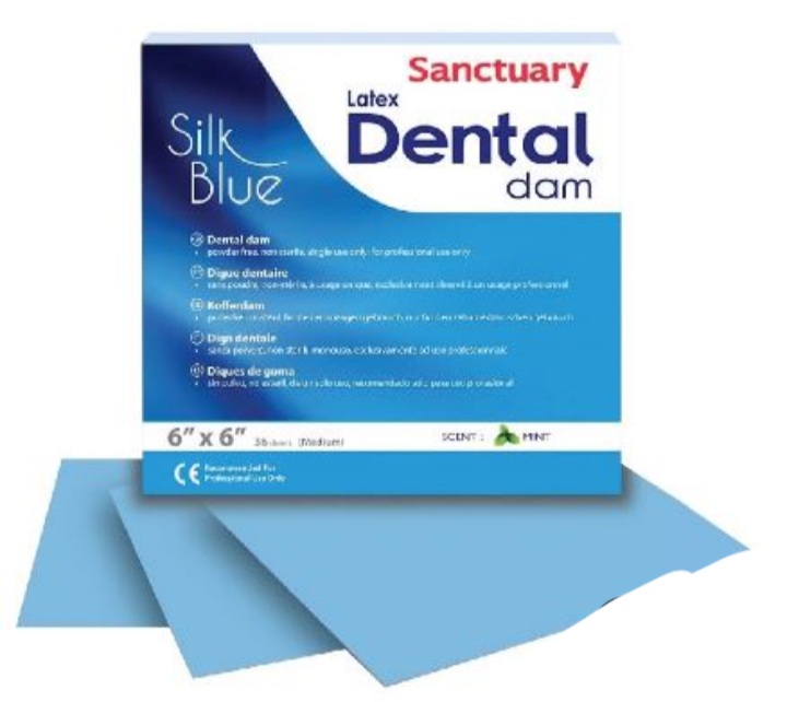 Sanctuary Silk Blue Latex Dental Dam