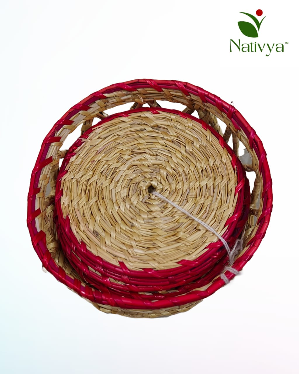 Handwoven Straw Coasters Set