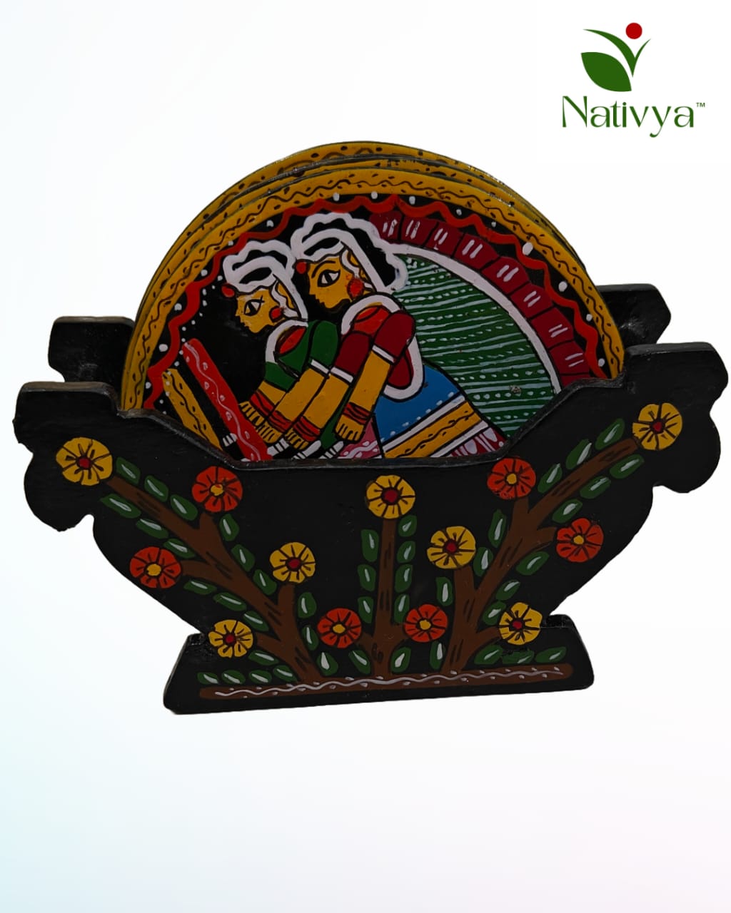 Handcrafted Wooden Coasters Set