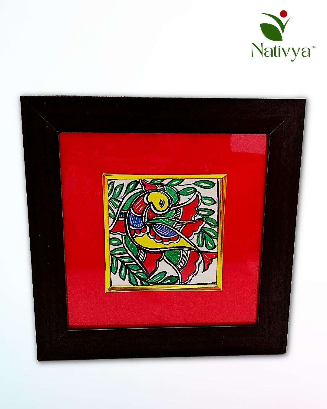Framed Mithila Bird Art