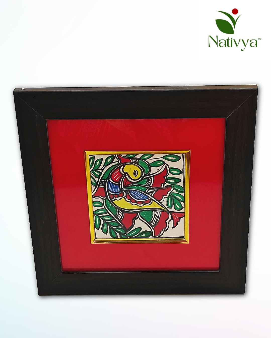 Framed Mithila Bird Art
