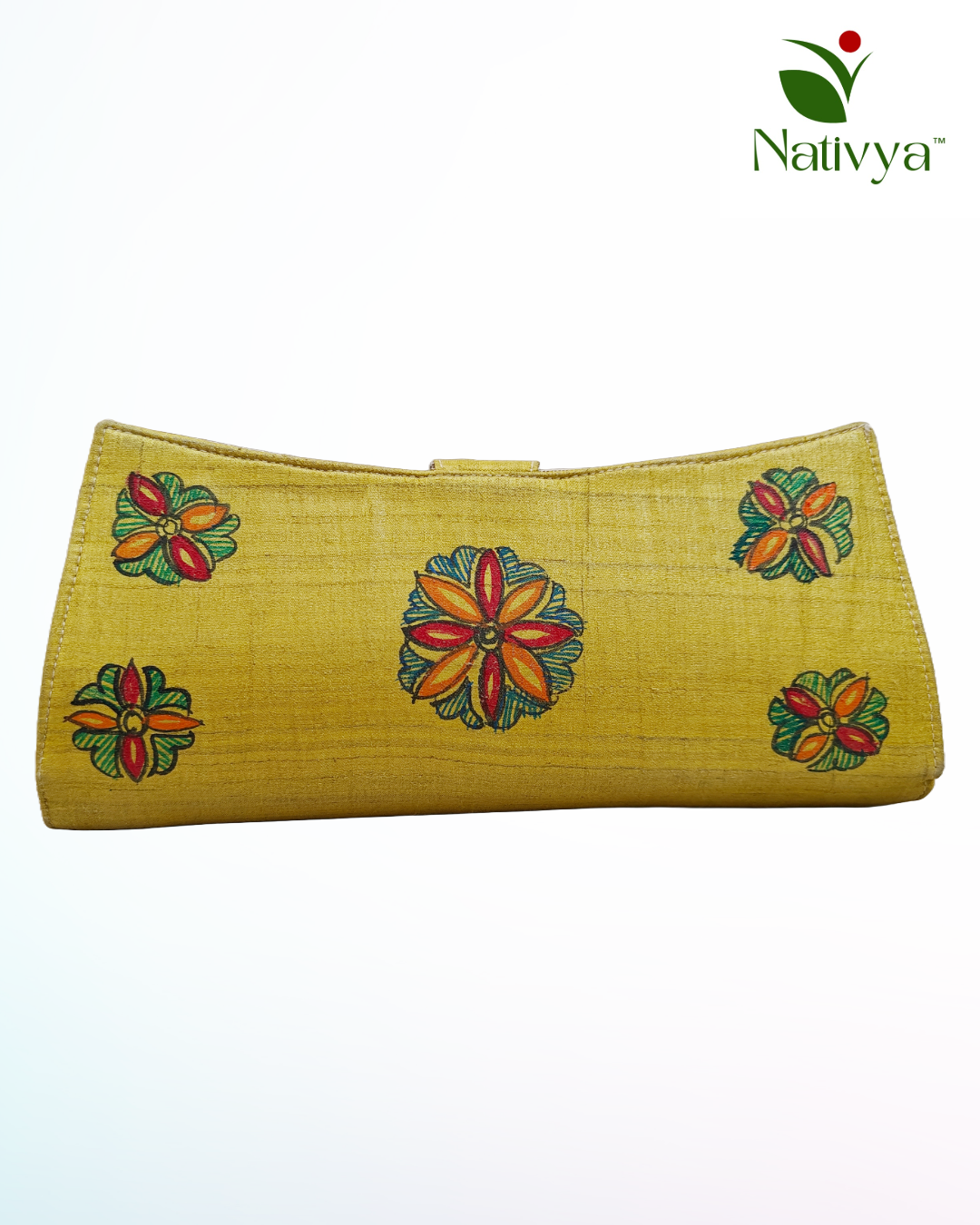 Silk Yellow Clutch bag