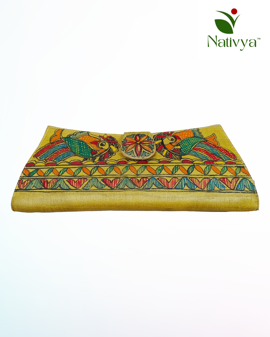 Silk Yellow Clutch bag