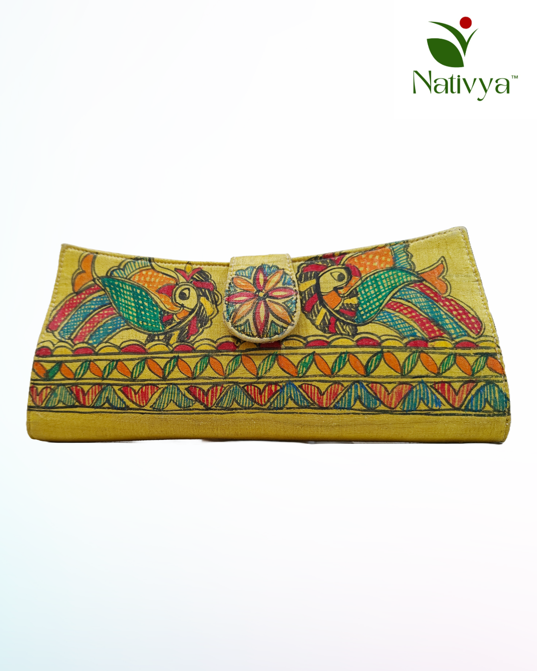 Silk Yellow Clutch bag