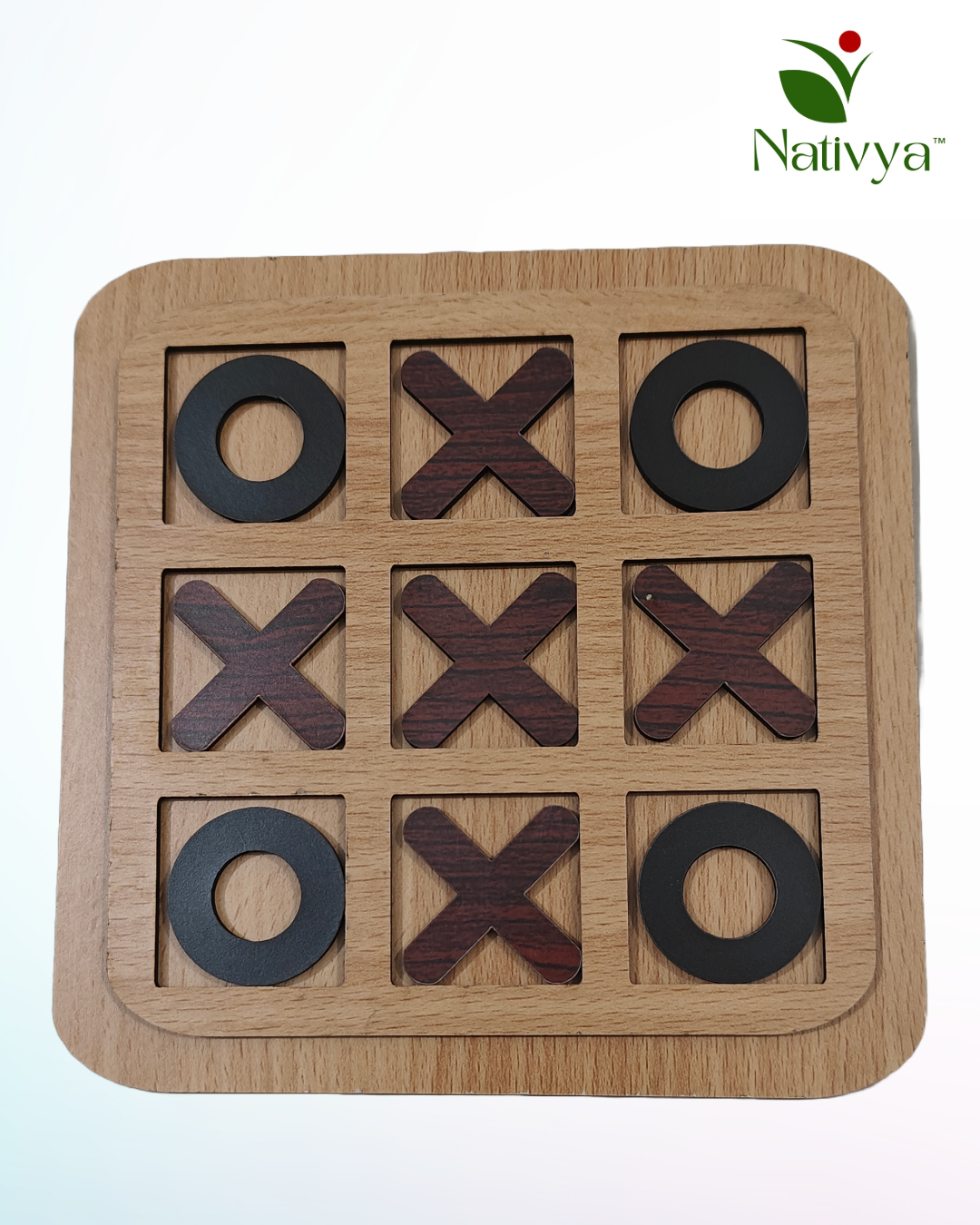 Wooden Tic-Tac-Toe Board