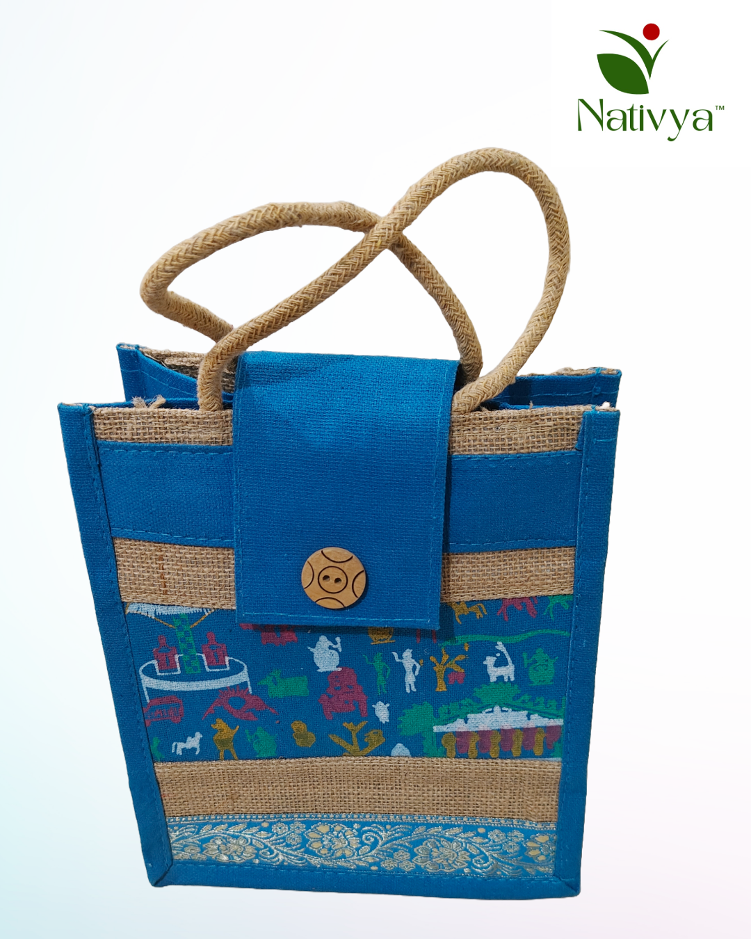 Decorative Jute Lunch Bag