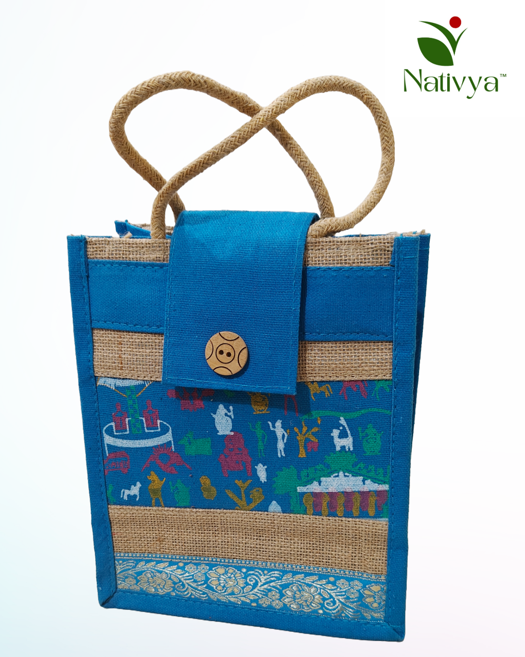 Decorative Jute Lunch Bag