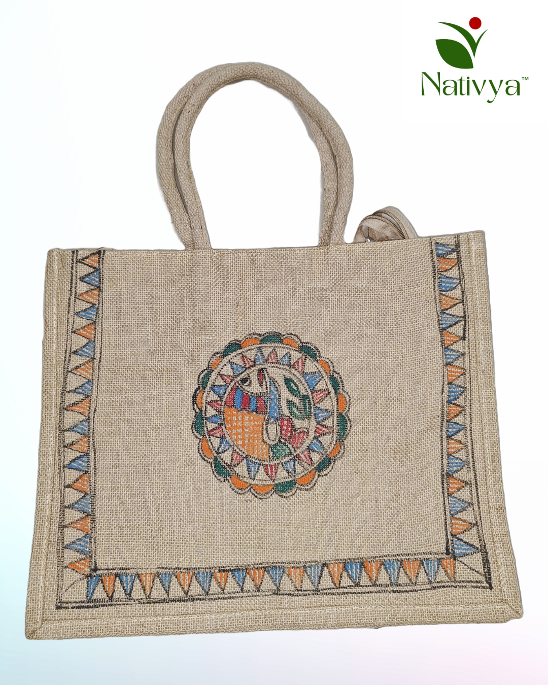 Mithila Painted Jute Carry Bag