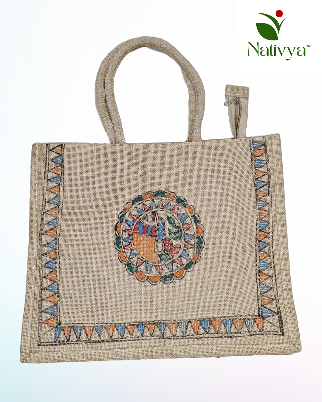 Mithila Painted Jute Carry Bag