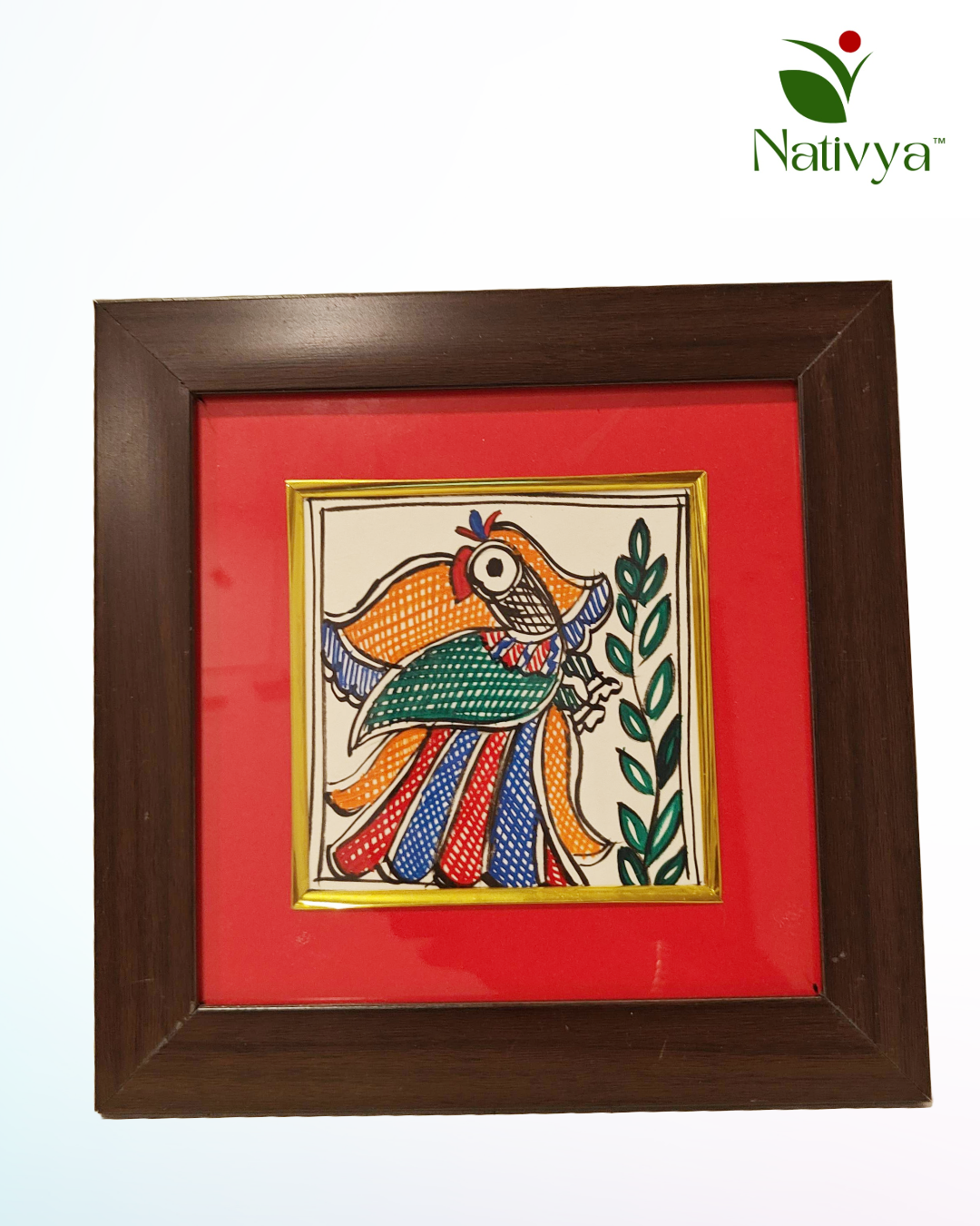 Hand-Painted Parrot Frame