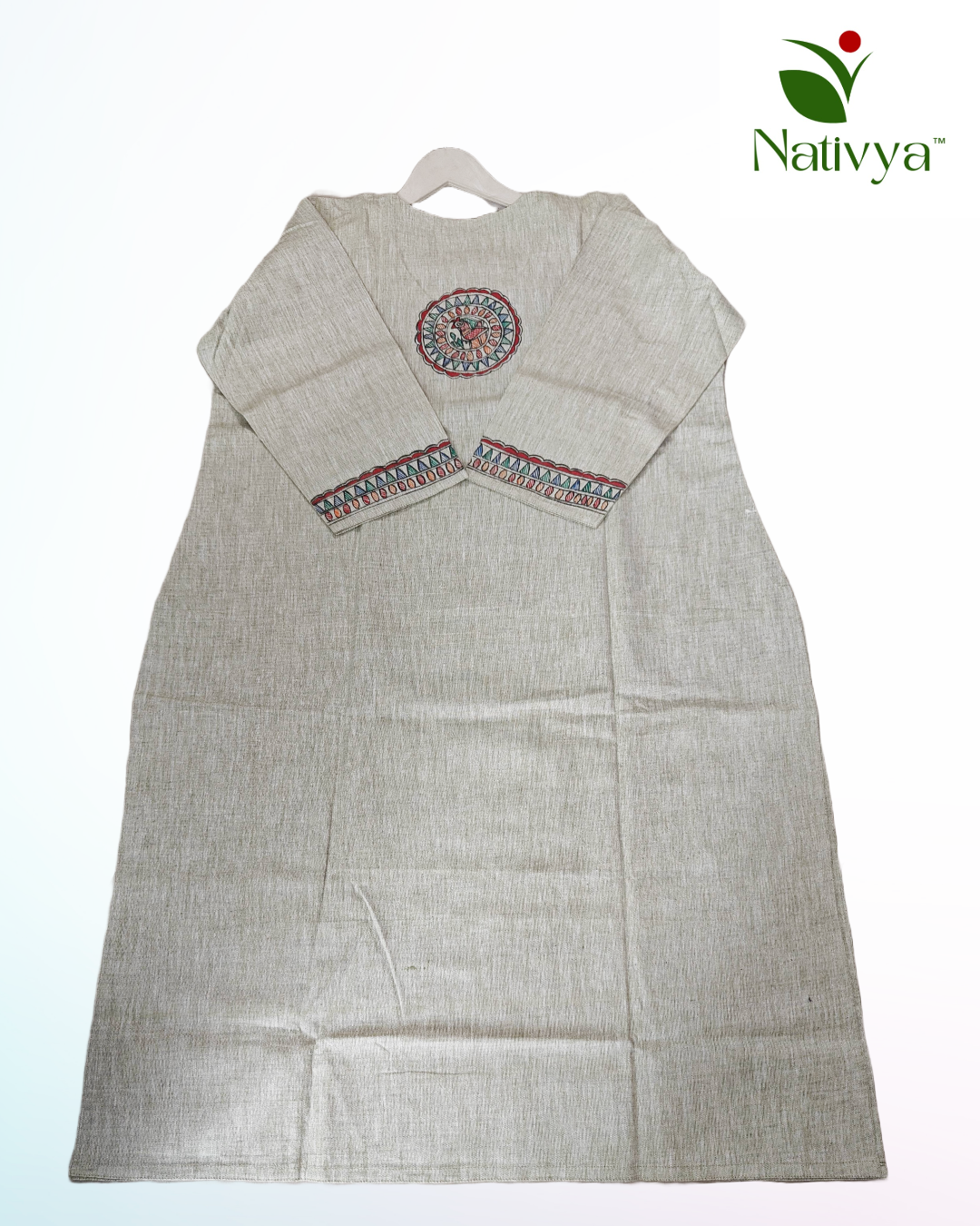 Khadi Madhubani Painted Tunic