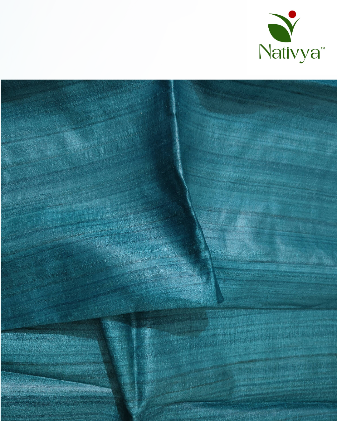 Aqua Kosa Tussar Fabric