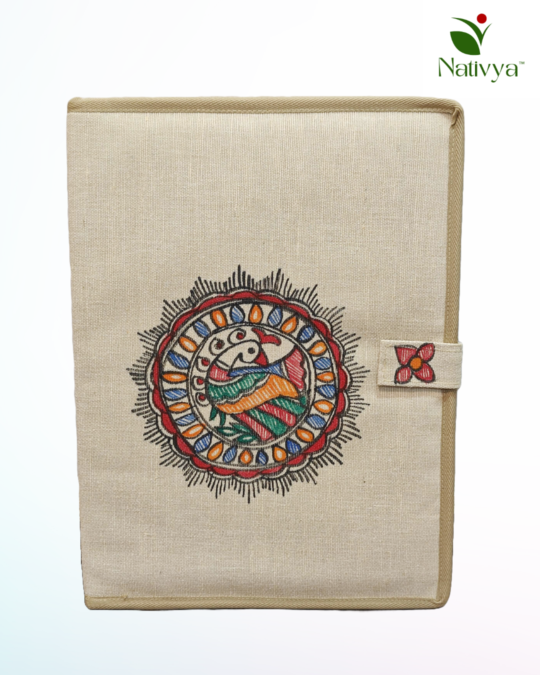 Hand-Painted Jute Document Folder