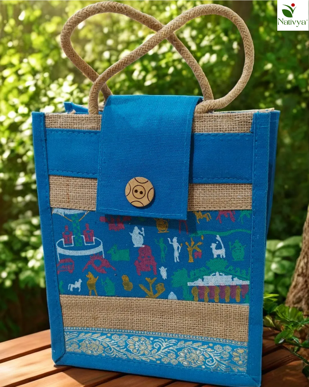 Decorative Jute Lunch Bag