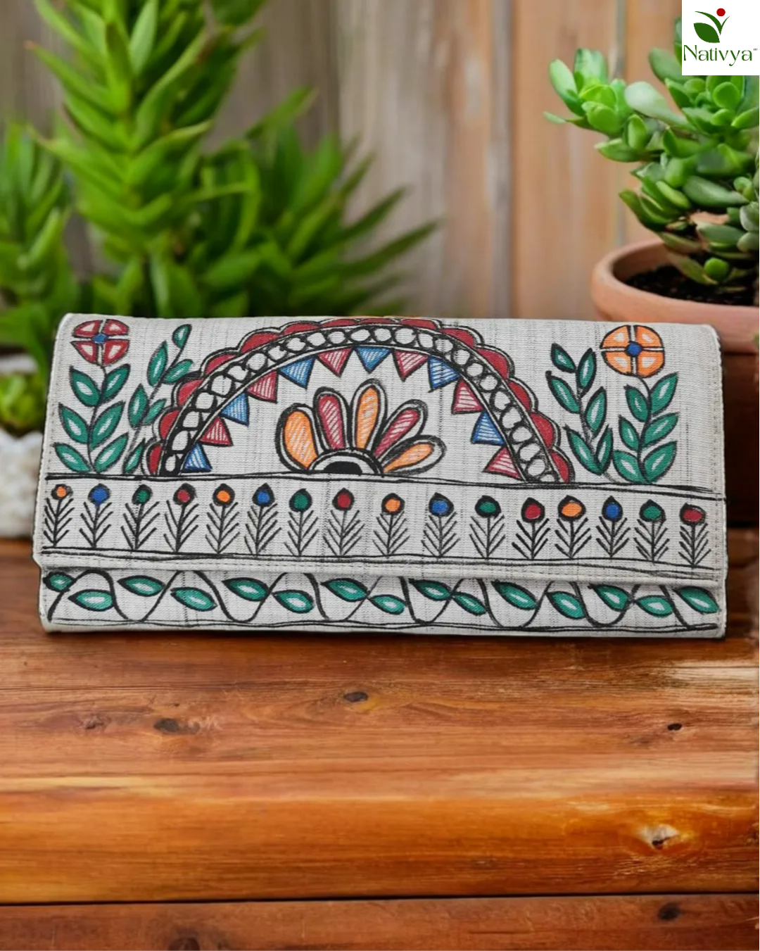 Hand Painted Silk Clutch