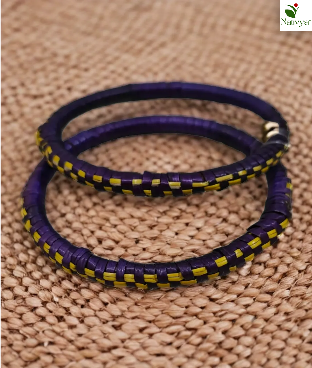 Handcrafted Purple Sikki Bangles