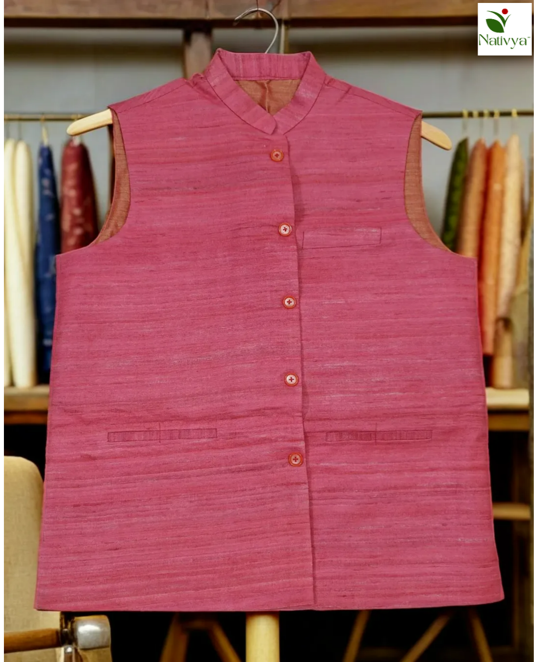 Tussar Handmade Bandi (Nehru jacket)