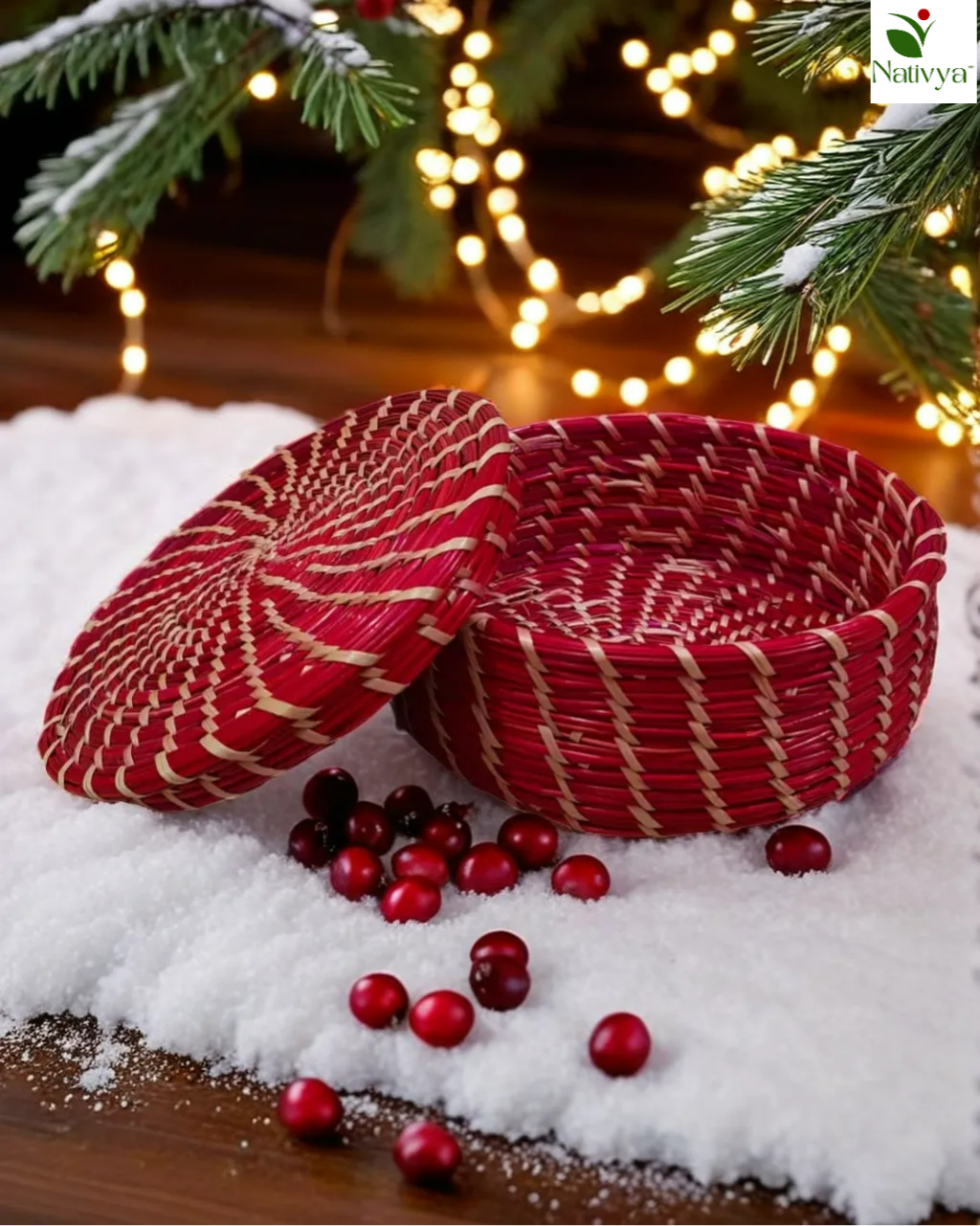 Handwoven Red Basket
