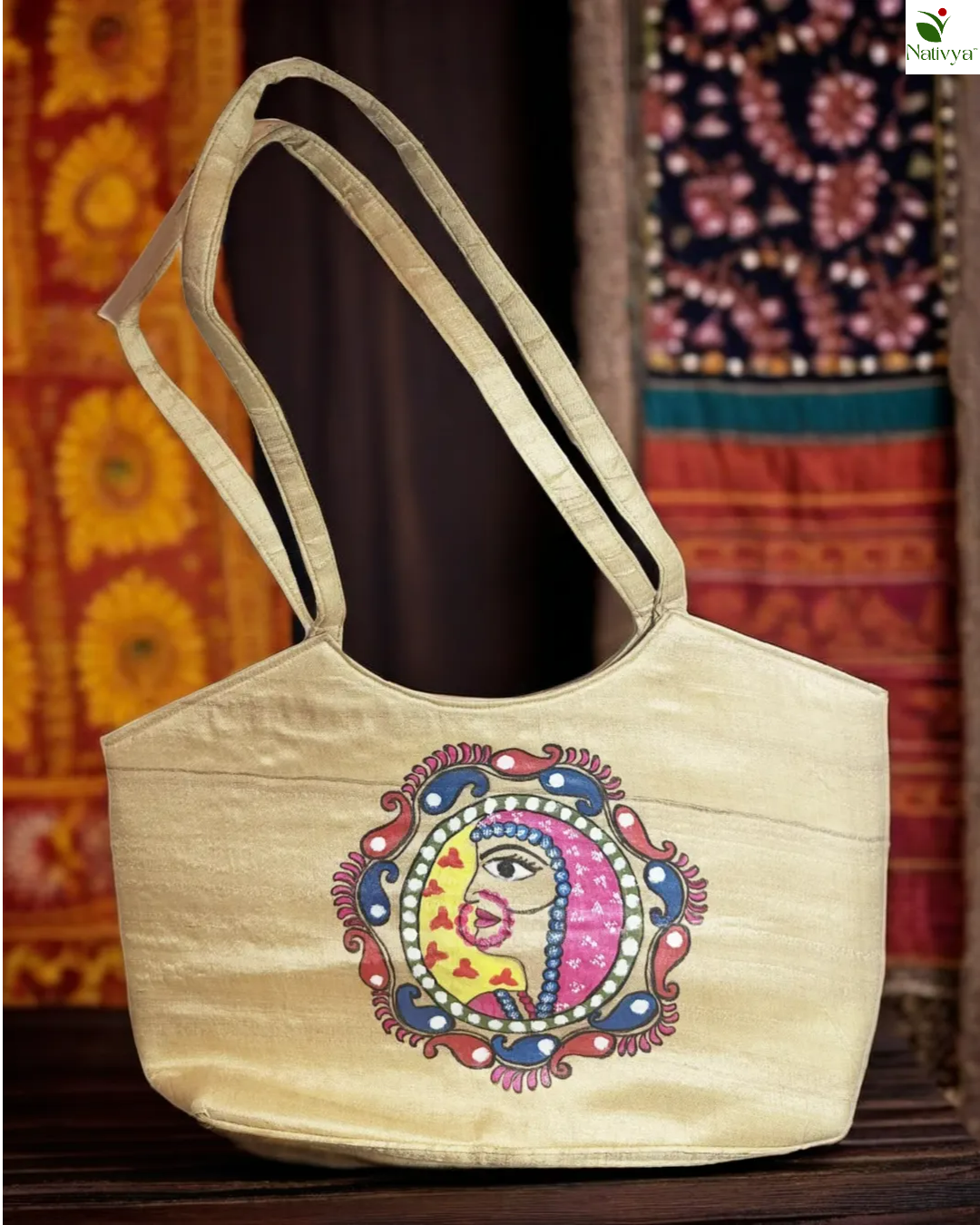 Handcrafted Silk Tote Bag