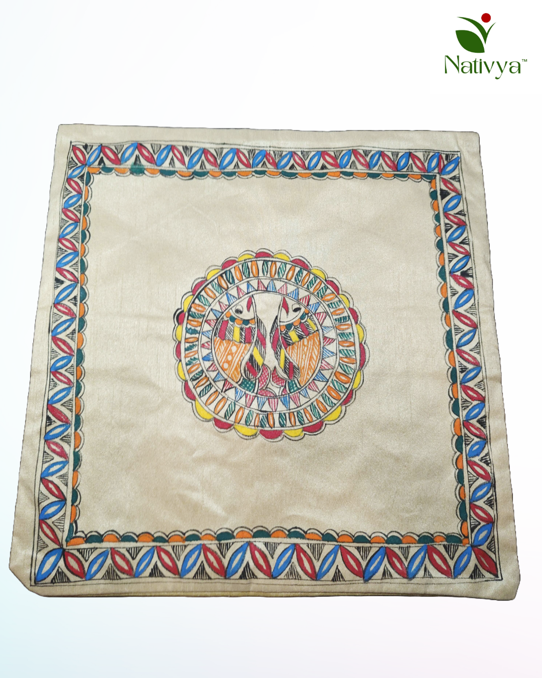 Hand-Painted Cushion Cover